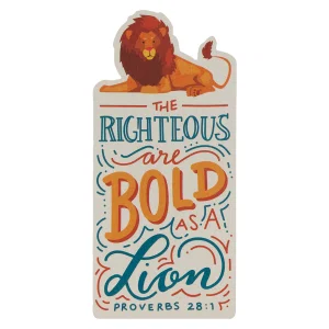 Bookmark Blue Lion The Righteous are Bold Prov. 28:1