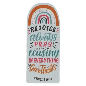 Bookmark Blue Rainbow Rejoice Always 1 Thess. 5:16-18
