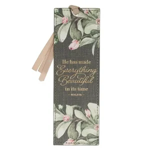 Everything Beautiful Green Leather Bookmark - Ecclesiastes 3:11
