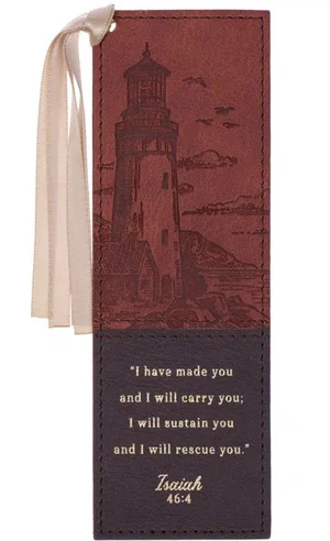 Bookmark Faux Leather Two-tone Brown I Will Carry You Isa. 46:4