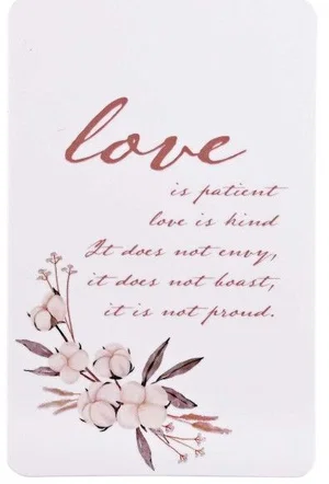 Pocketcard Love Is Patient Pink Floral