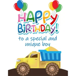 Itty Bitty Card Truck Boy Happy Birthday