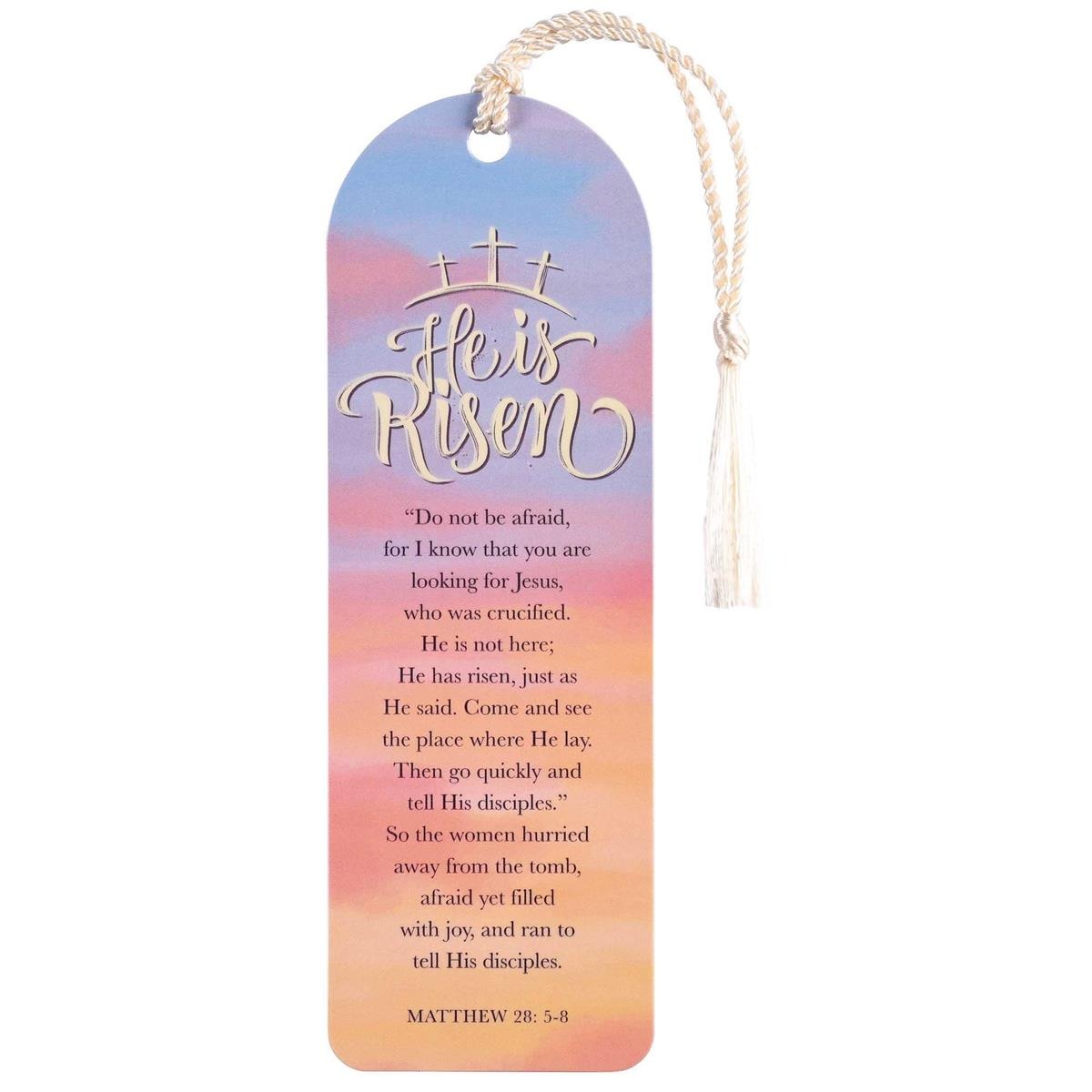 Image of Tassel Bookmark He Is Risen Three Cross