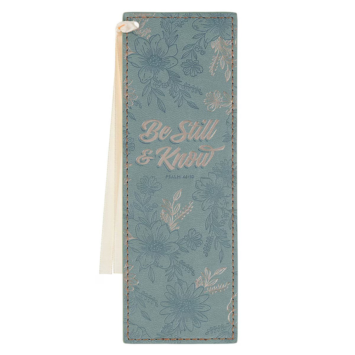 Image of Bookmark Faux Leather Teal Be Still & Know Ps. 46:10