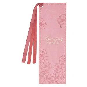 Bookmark Faux Leather Pink Amazing Grace