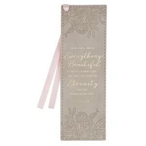 Bookmark Faux Leather Taupe Everything Beautiful Ecc. 3:11