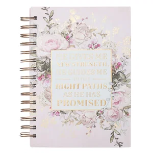 He Gives Me New Strength Large Wirebound Journal - Psalm 23:3
