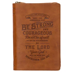 Journal Classic Zip Be Strong & Courageous Joshua 1:9