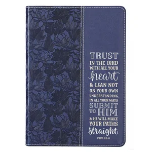 Journal Trust in the Lord Navy Faux Leather Classic - Proverbs 3:5-5