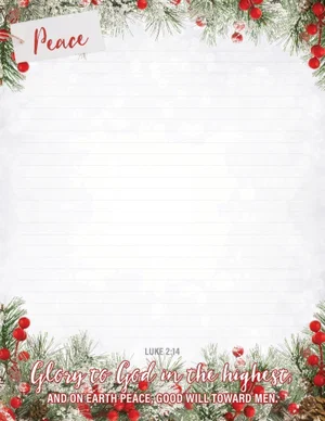 Writing Paper Christmas 8.5" x 11"