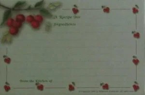Recipe Cards Cherries with Border