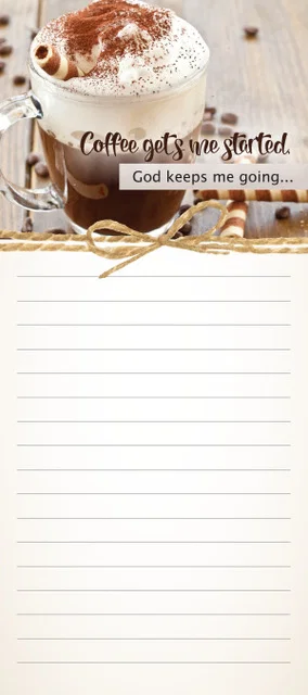 Magnetic Note Pad: Coffee Gets Me Started