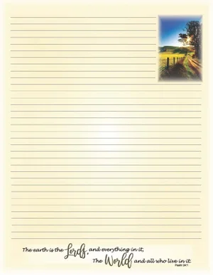 Note Pad Earth Is The Lords 8.5 x 11