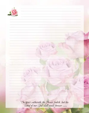 Note Pad Pink Rose 6 x 9"