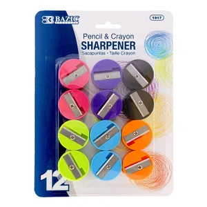 Pencil Sharpener - Pack of 12, Small Handheld Plastic