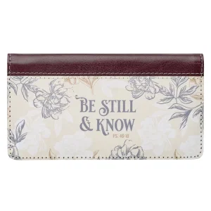 Be Still & Know Neutral Florals Faux Leather Checkbook Cover– Psa- Disconti