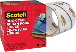Scotch Book Tape - 3" Wide x 45ft Library Tape, Clear