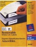 White Removable ID Labels 1" x 2-5/8"", Pack of 300