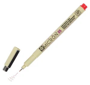 Pen-Pigma Micron (05) Medium Point Bible Note Pen Red