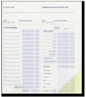 Deposit Books (1-up, 2-part, 25/book)