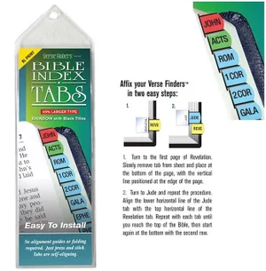 Bible Tabs Verse Finders Thin Pack XL Print-Rainbow