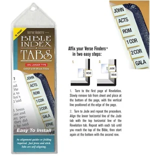 Bible Tabs Verse Finders Thin Pack XL Print-Gold