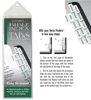 Bible Tabs Verse Finders Thin Pack Slim Line-Silver