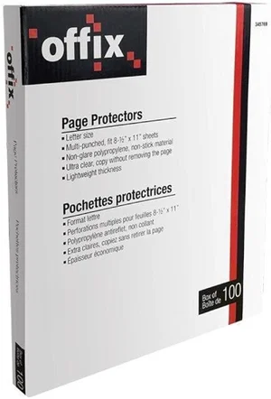 Page Protectors Light Weight 8.5 x 11" 100/pk