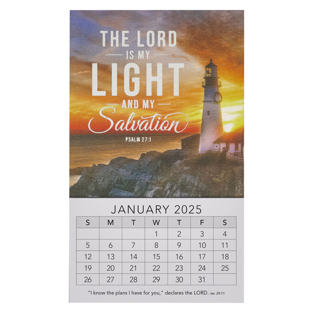 2025 Mini Magnetic Calendar Light & Salvation Ps. 27:1