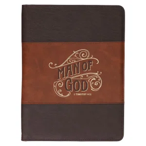 Man of God Honey-brown and Espresso Executive Portfolio - 1 Timothy 6:11