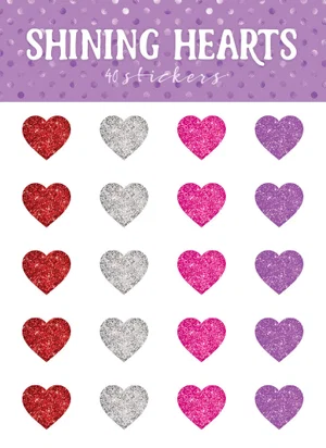 Shining Hearts Mini Stickers