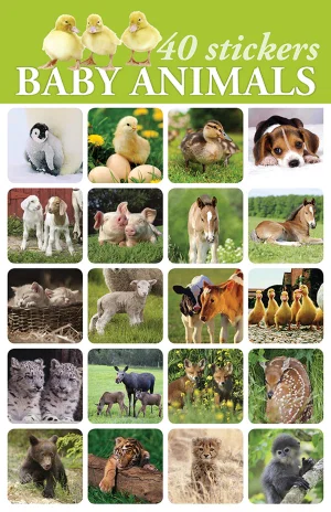 Stickers Baby Animals 40pk