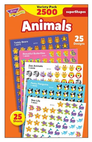 Animals -SuperShapes Stickers Variety Pack