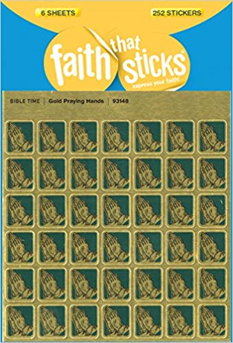 Gold Praying Hands -Faith That Sticks Stickers