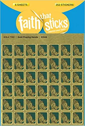Gold Praying Hands -Faith That Sticks Stickers
