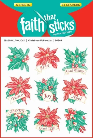 Christmas Poinsettia -Faith That Sticks Stickers