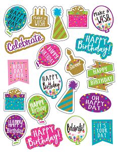 Stickers Confetti Happy Birthday