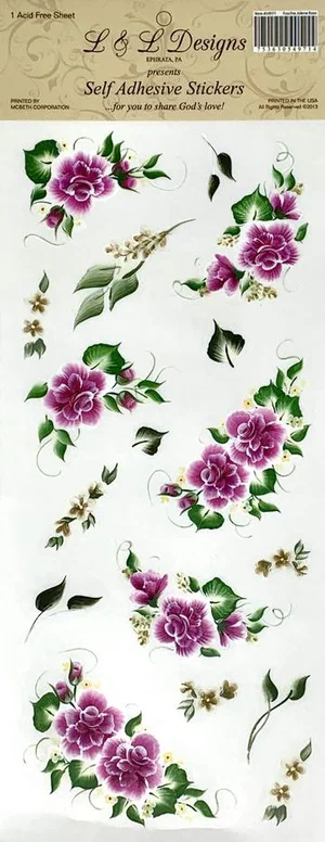 Stickers Fuschia Jolene Rose 1 Sheet