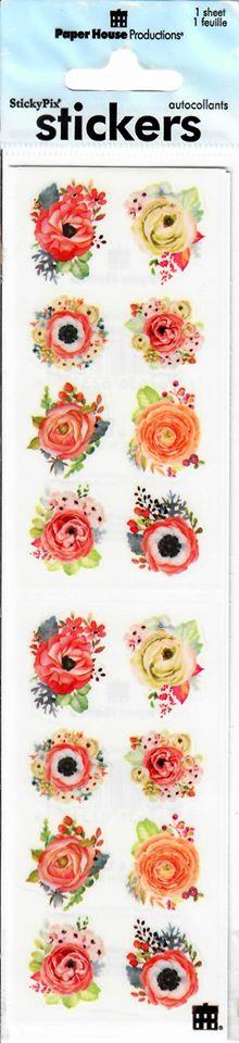 Stickers Peach Poppies