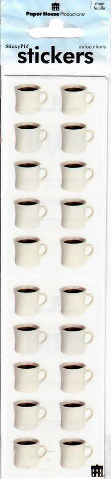 Stickers Coffee Cups White