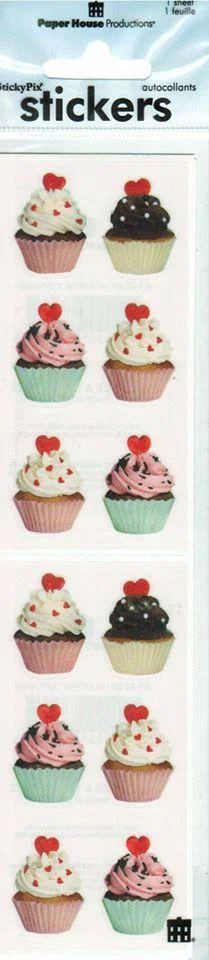 Stickers Valentine Cupcakes