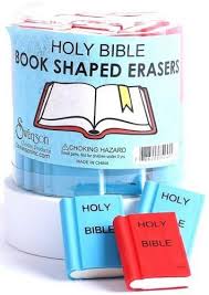 Holy Bible Eraser Assorted (Blue and Red)