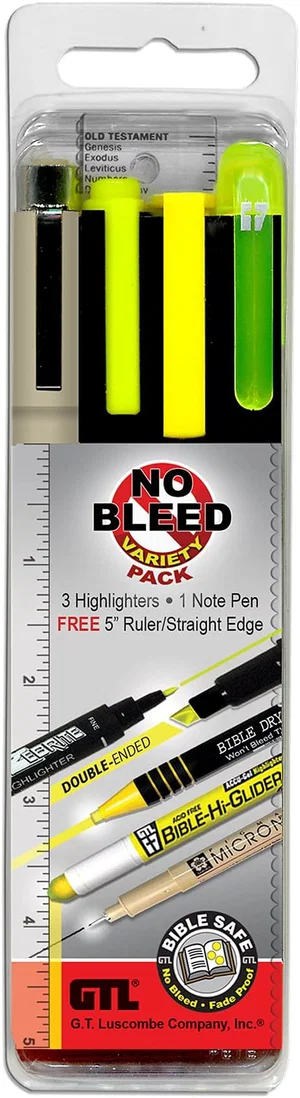Zebrite Accu-Gel Pigma Micron & Bible Highlighters (5 Pack)