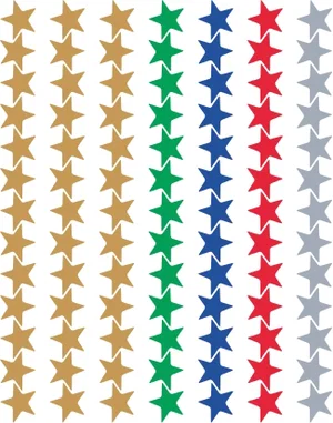 Assorted Foil Stars Stickers Valu-Pak