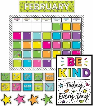Kind Vibes Calendar Bulletin Board Set