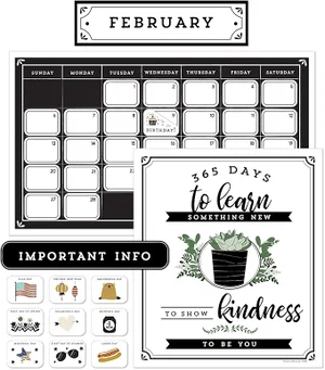 Farmhouse Calendar Bulletin Board Set