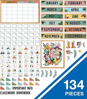 Grow Together Calendar Bulletin Board Set
