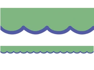 Colour Crush Green with Blue Scallops Die-Cut Border Trim