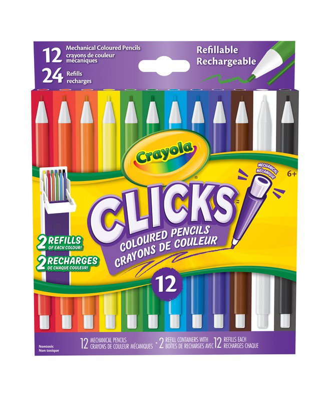 Crayola Clicks Mechanical Coloured Pencils - 12 Pk