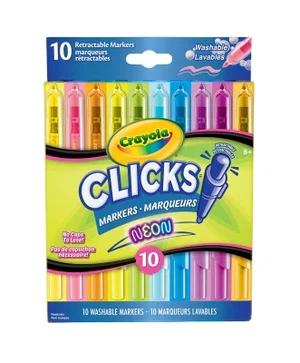 Crayola Clicks Retractable Markers, Neon - 10 Pk